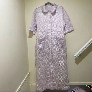 Women’s Vintage Rare Hamilton brand Grandma Pink Button  Down Long Robe Size M